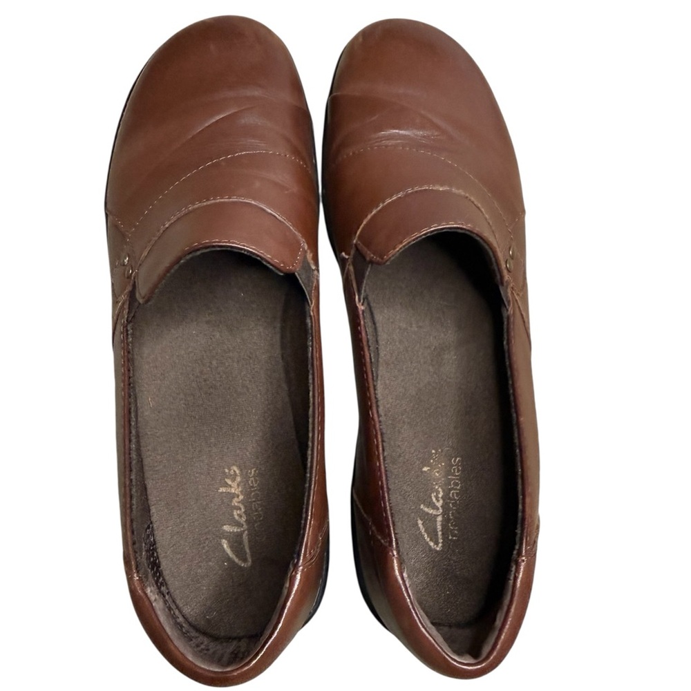 Clarks Super Comfy Casual Women's Brown Leather Slip-On Loafers - Picture 6 of 8